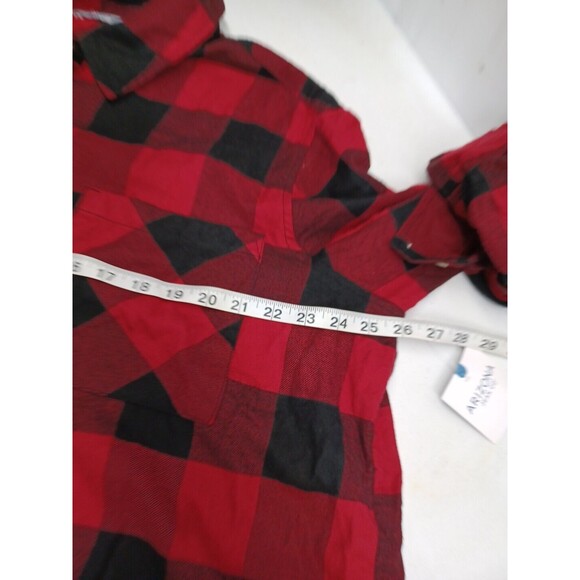 Arizona Flannel Shirt Mens Red Black Plaid Button Down Soft Lightweight XXL NWT - Picture 5 of 10